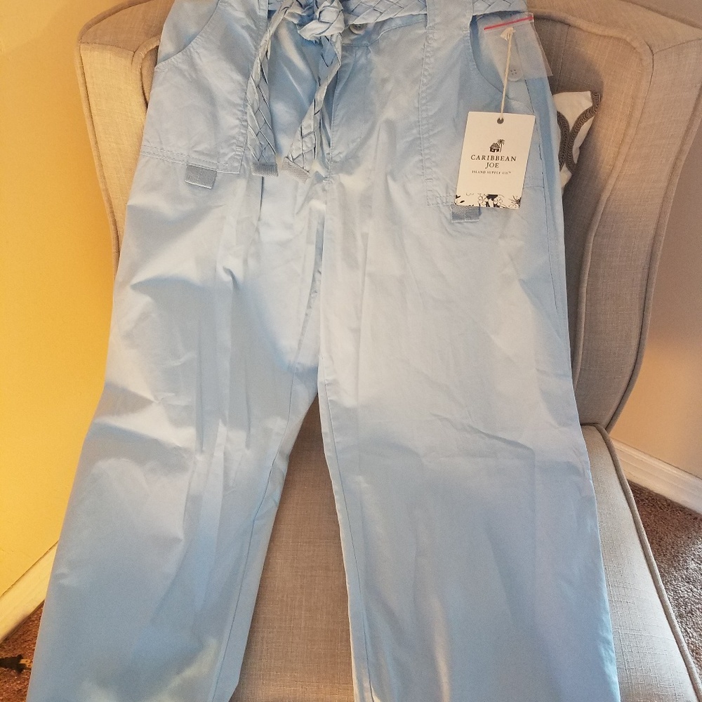 Light Blue Cotton Caribbean Joe Beach Comer Pants
